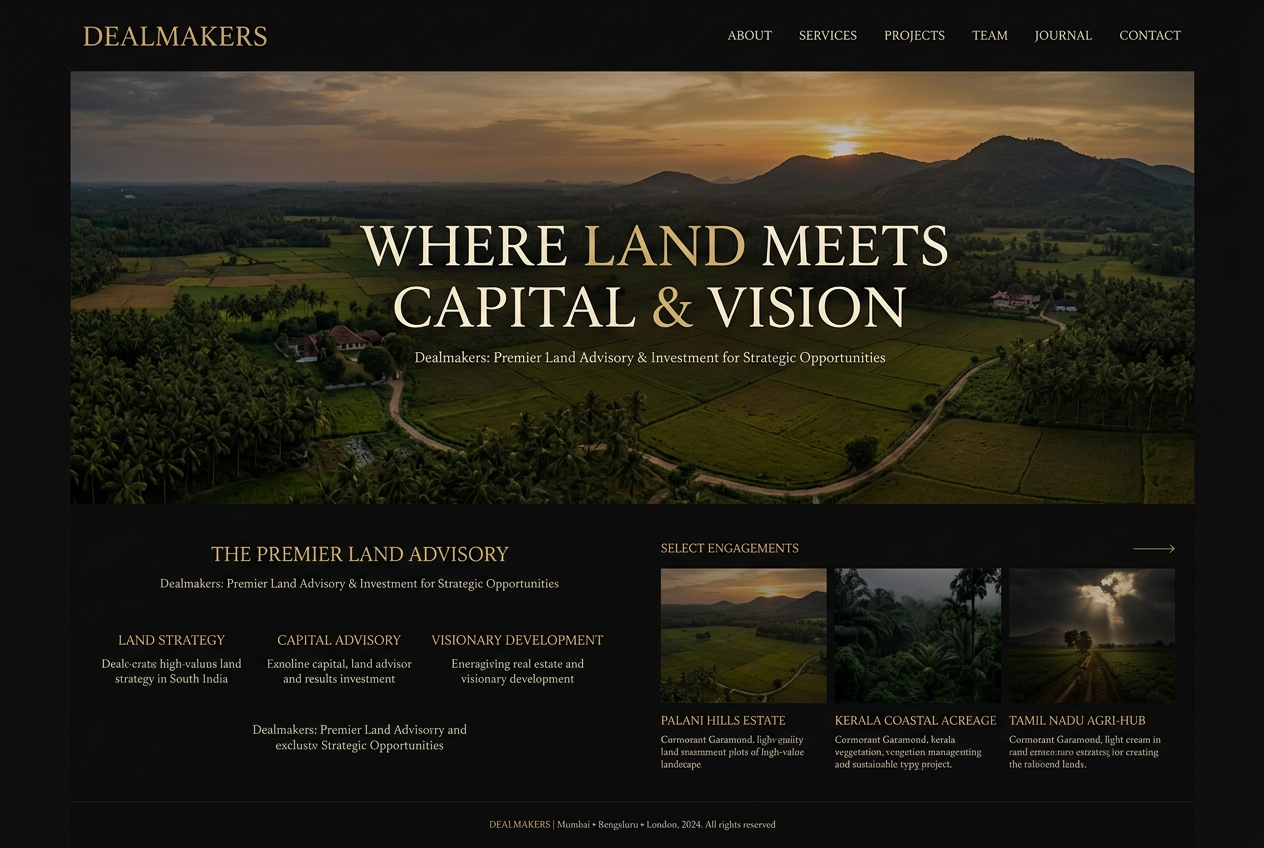 Dealmakers — land advisory web platform