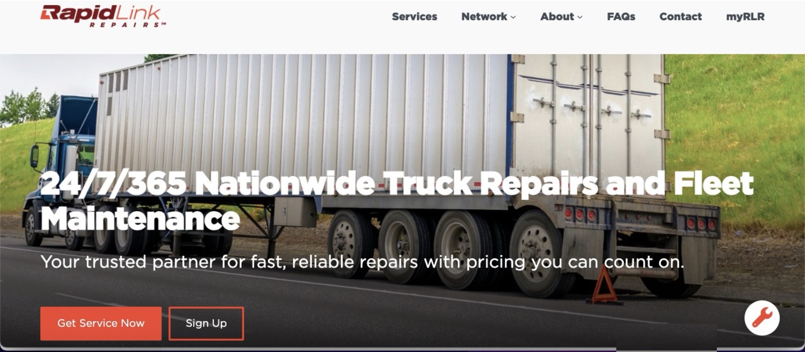 RapidLink Repairs — 24/7 truck repair web presence