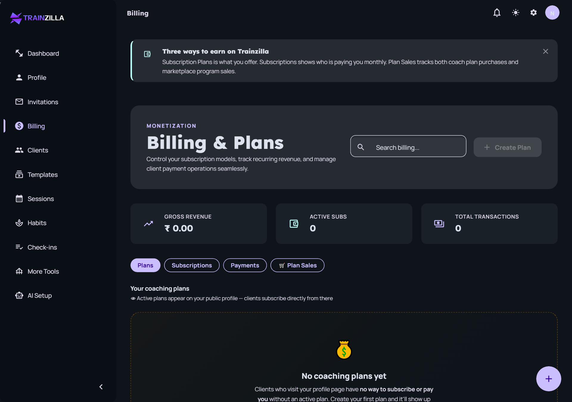 Billing dark theme